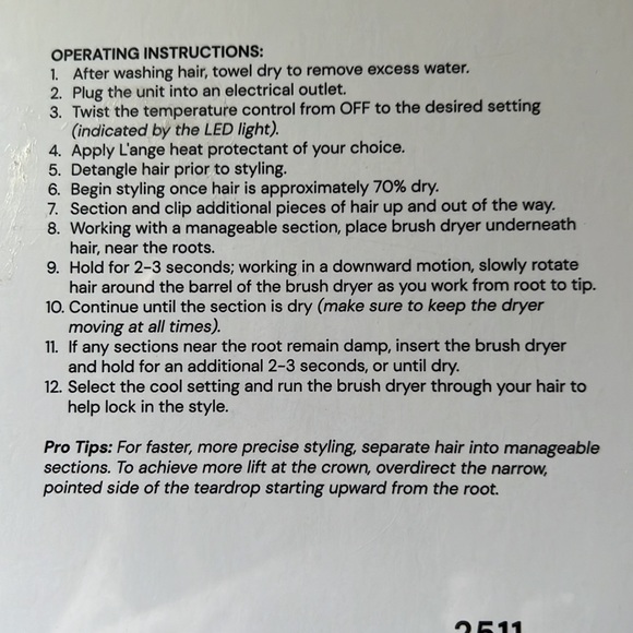 L’ANGE LE VOLUME ELEVE 65MM 2-in-1 Titanium Brush Dryer Pink - Picture 5 of 14